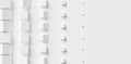 Rows of rotated, scaled white cube boxes block background wallpaper banner with copy space