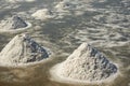 Rows of salt pan field Royalty Free Stock Photo