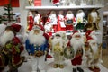 Rows of Santa Dolls on Display