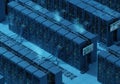 Rows of server racks are arranged Royalty Free Stock Photo