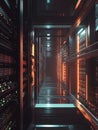 Data Center Server Rows Royalty Free Stock Photo