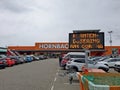 Rows of shopping people have to be controlled at the Hornbach shop in Nieuwerkerk aan den IJssel during the corona virus crisis