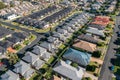 Rows of similar style homes in outer suburban Sydney, Australia