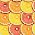 Rows of Sliced critics like orange, lime and grapefruit pattern