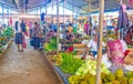 The rows of stalls in Wellawaya market