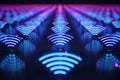 Rows of stylized WiFi signals creating visually striking repetition