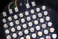 Rows of thyristor LEDs in the lighting lamp. Royalty Free Stock Photo