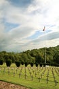 Rows of tombstones in a military graveyard Royalty Free Stock Photo