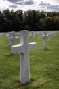 Luxembourg American Cemetery & Memorial gravestone crosses Royalty Free Stock Photo