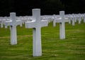 Luxembourg American Cemetery & Memorial gravestone crosses Royalty Free Stock Photo