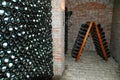 Rows of wine bottles in the cellar Royalty Free Stock Photo