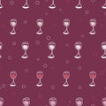 Rows of wine glasses seamless vector pattern Royalty Free Stock Photo