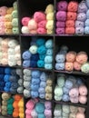 Rows of wool yarn Royalty Free Stock Photo