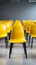 Rows of Yellow Chairs in an Auditorium or Waiting Room Setting Royalty Free Stock Photo