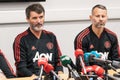 Roy Keane and Ryan Giggs at the pre-match press conference at Pairc Ui Chaoimh, for the Liam Miller Tribute match