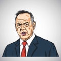 Roy Moore Caricature Portrait Drawing. Hand-drawn Vector Illustration. December 14, 2017