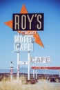 Roy`s Cafe and motel in Amboy, California, United states, alongside classic Route 66