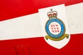 Royal air force aerobatic team logo on Hawk T1 jet airplane