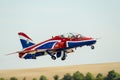 Royal Air Force BAe Hawk T1 solo airshow display jet trainer plane Royalty Free Stock Photo