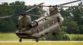 Royal Air Force CH-47 Chinook cargo helicopter arriving at Berlin-SChonefeld Airport. Berlin, Germany - June 2, 2016