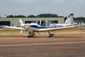 Royal Air Force Grob G-115E Tutor T1 G-BYWL trainer aircraft arrival for RIAT Royal International Air Tattoo 2018 airshow