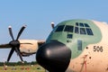 Royal Air Force of Oman Lockheed Martin C-130J Hercules military transport aircraft. Royalty Free Stock Photo