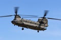 Royal Air Force RAF Boeing Chinook HC.2 twin engined heavy lift military helicopter ZA714. Royalty Free Stock Photo