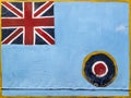 Royal Air Force roundel on an old metal background