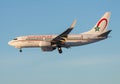 Royal Air Maroc Boeing 737-700 CN-RNM passenger plane landing at Frankfurt Airport Royalty Free Stock Photo