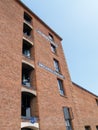 Royal Albert Dock historic brick buildings and piers