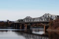 Royal Alexandra Interprovincial Bridge spanning the Ottawa River under dusk sky Royalty Free Stock Photo