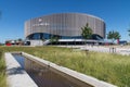 Royal Arena, Orestad, Copenhagen, Denmark with reflection in water