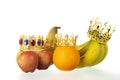 Royal Assortment fruit isolated over white background Royalty Free Stock Photo