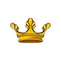 Royal attribute golden crown icon. Queen, king symbol. Vector. Royalty Free Stock Photo