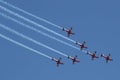 The Royal Australian Air Force`s Roulettes aerobatic display for 2019 Australia Day in Melbourne, Victoria Royalty Free Stock Photo