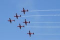 The Royal Australian Air Force`s Roulettes aerobatic display for 2019 Australia Day in Melbourne, Victoria Royalty Free Stock Photo