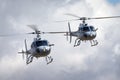 Royal Australian Navy Aerospatiale AS-350B Helicopters N22-001 & N22-016 from HMAS Albartoss flying in close formation