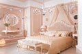 royal bedroom in pastel colors classic style
