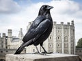 Ai Generated illustration Wildlife Concept of Royal black raven isolated on white background Tower of London - UK