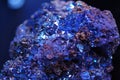 Royal blue azurite mineral stone.