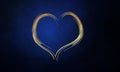 Royal blue background with luxery golden heart