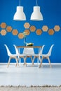 Royal blue dining room inspiration Royalty Free Stock Photo