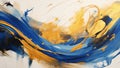 Royal Blue and Gold Abstract Brush Strokes Bold and Expressive