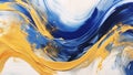 Royal Blue and Gold Abstract Brush Strokes Bold and Expressive