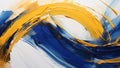 Royal Blue and Gold Abstract Brush Strokes Bold and Expressive