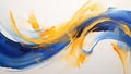 Royal Blue and Gold Abstract Brush Strokes Bold and Expressive