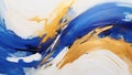 Royal Blue and Gold Abstract Brush Strokes Bold and Expressive