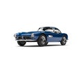 Royal blue vintage sports car - beauty shot Royalty Free Stock Photo