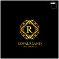 royal brand logo design luxury and elegant concept vector