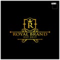 royal brand logo design luxury and elegant concept vector